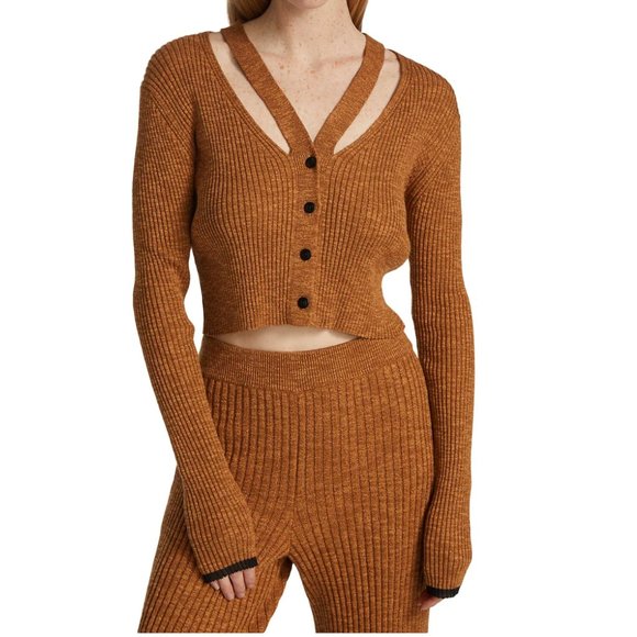 🚫SOLD Proenza Schouler White Label Mélange Knit Cropped Cardigan - Picture 5 of 9